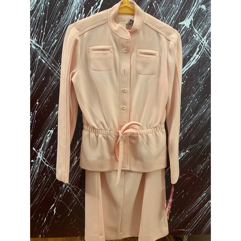 Vintage Leslie Fay Peach Skirt Suit Set NWT ILGWU Union Made Size 6 3447